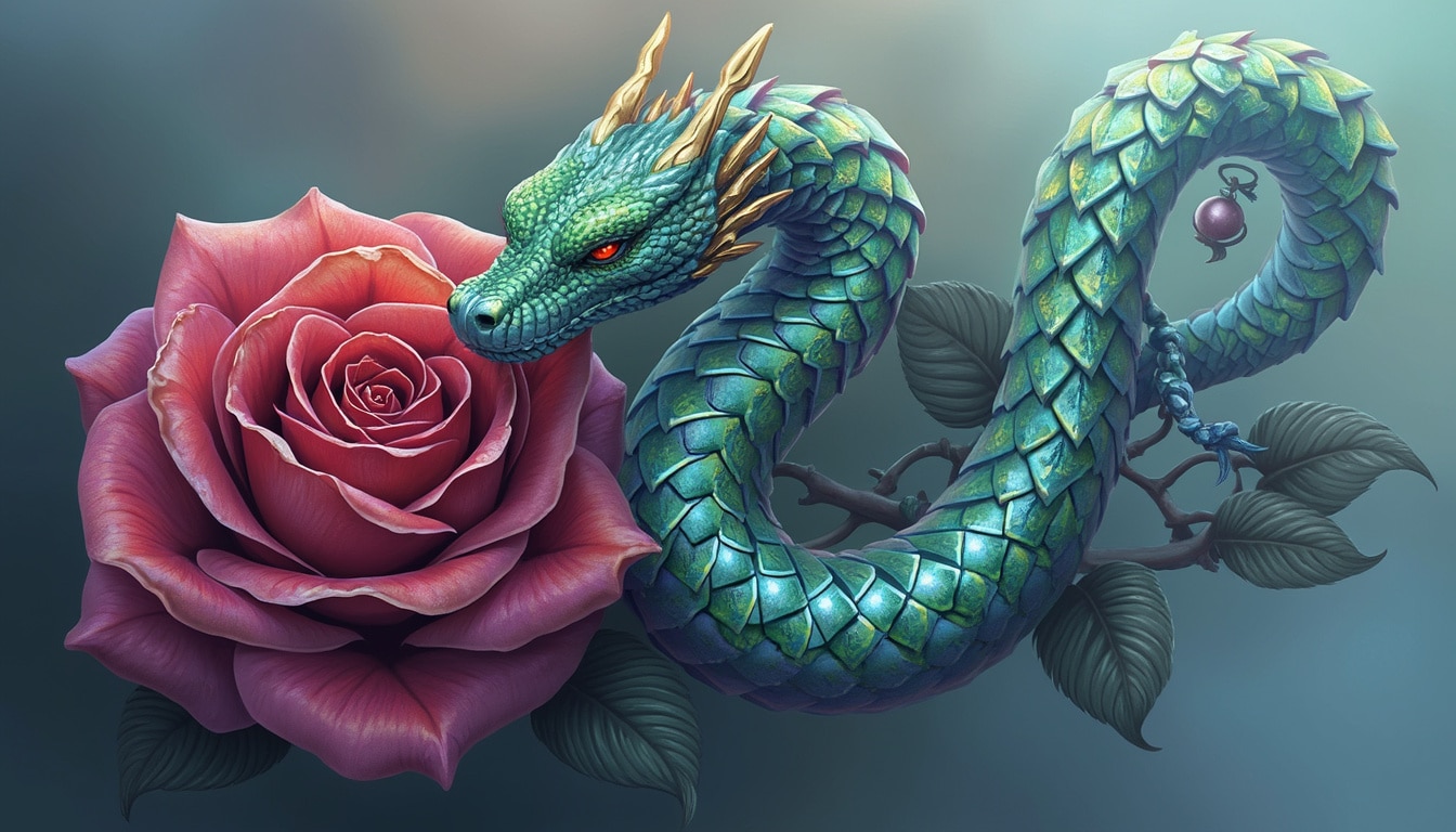 découvrez la symbolique captivante du tatouage serpent et rose chez la femme. explorez comment ces motifs s'entrelacent pour représenter force, beauté et transformation, tout en révélant une profondeur d'émotions et de significations uniques.
